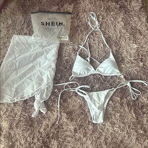 SHEIN Elegant White Bikini Set